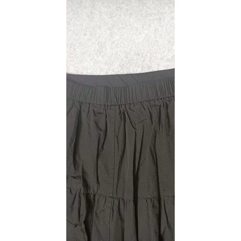 Cider High Waisted Tiered Maxi Skirt Womens Size Large Black Peasant Boho Hippie